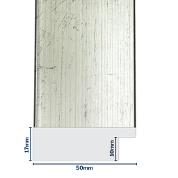 [Q910B] Q-Moulding W 50 X H 17 X L 2900mm Silver