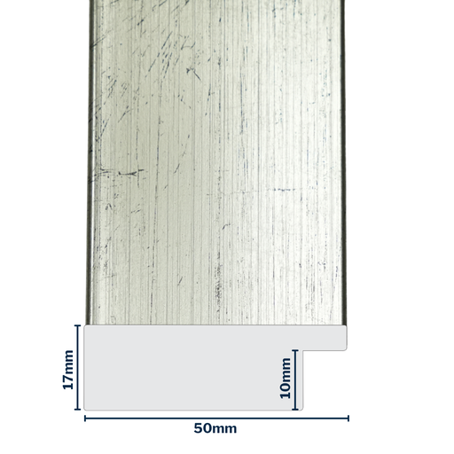 [Q910B] Q-Moulding W 50 X H 17 X L 2900mm Silver