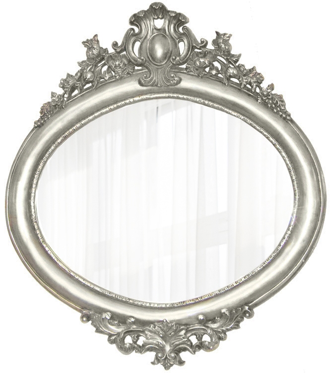 [AF024S] MIRROR OVAL 1060X930MM SILVER