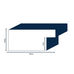 [869J] PS Moulding W 30 X H 13 X L 2900mm Bright Silver