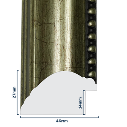 [Q913B] Q-Moulding W 46 X H 27 X L 2900mm Antique Silver