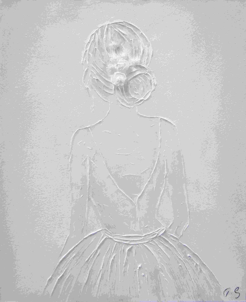 [PXYW702] OIL ON CANVAS LADY IN WHITE 800X1000MM