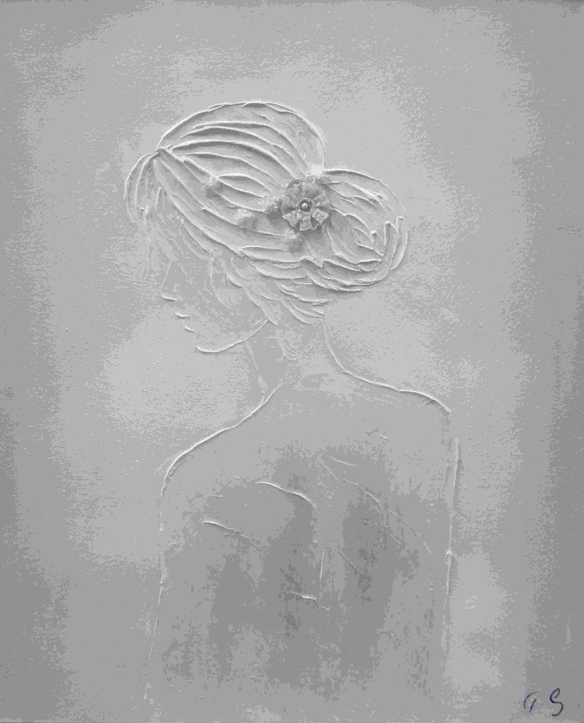 [PXYW701] OIL ON CANVAS LADY IN WHITE 800X1000MM