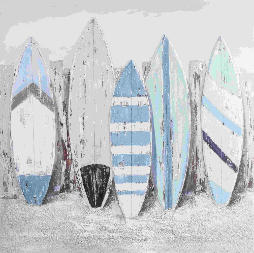 [PXYW707] OIL ON CANVAS BEACH SURFBOARDS 1200X1200MM