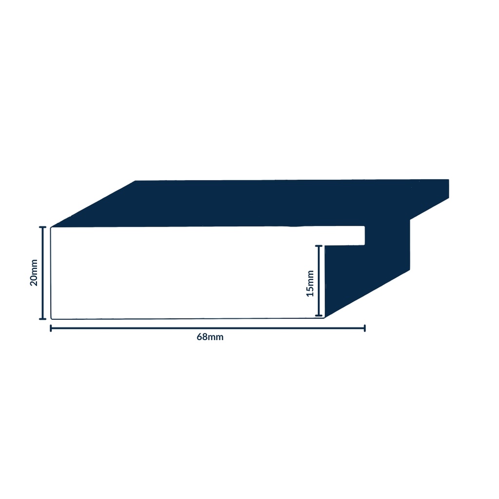 [Q915B] Q-MOULDING W 68 X H 20 X L 2900MM BLACK
