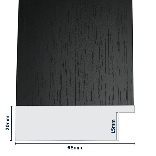 [Q915B] Q-Moulding W 68 X H 20 X L 2900mm Black
