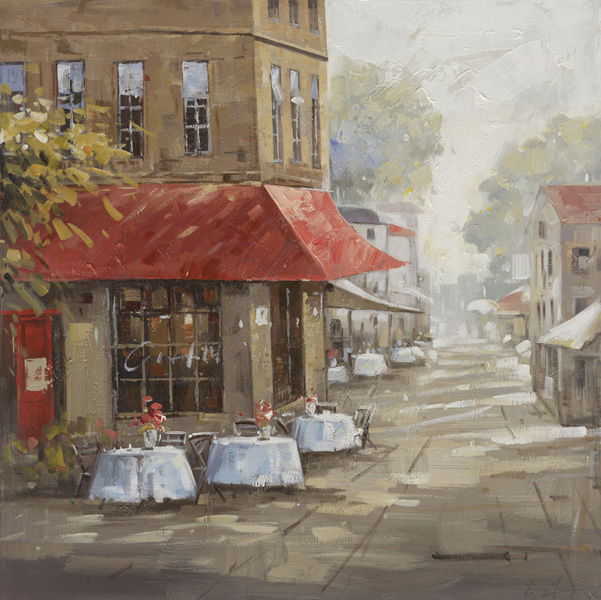 [PXYW529] OIL ON CANVAS STREET SCENE 1000X1000MM