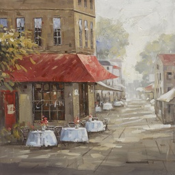 [PXYW529] Oil On Canvas Street Scene 1000X1000mm