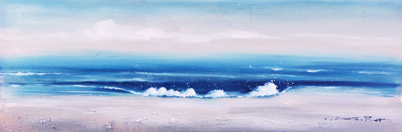 [PXYW545] OIL ON CANVAS WAVES 500X1500MM