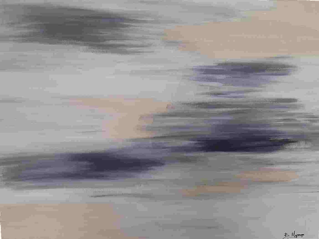 [LA001] Oil On Canvas Abstract Blue 910X1220mm