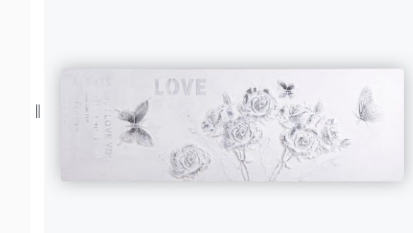 [PXYW511] OIL ON CANVAS FLOWERS & BUTTERFLIES 1800X600MM