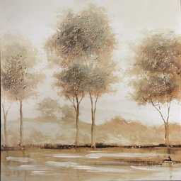[HA097/1139M] Oil On Canvas Trees B 600X600mm