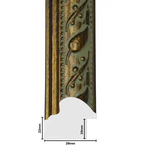 [1166-1C] PS Moulding W 28 X H 22 X L 2900mm Antique Gold