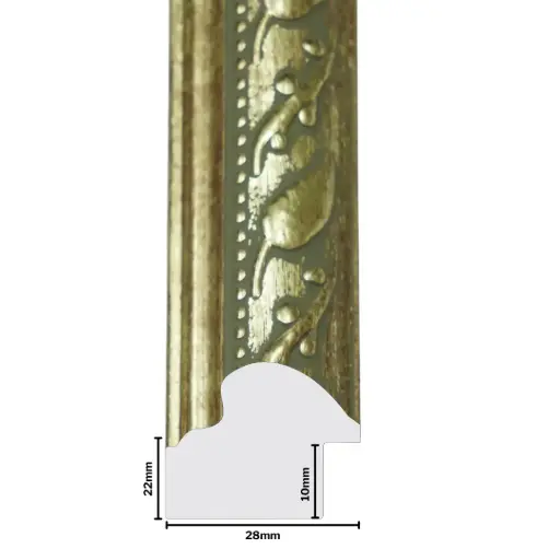 [1166-1A] PS Moulding W 28 X H 22 X L 2900mm Gold