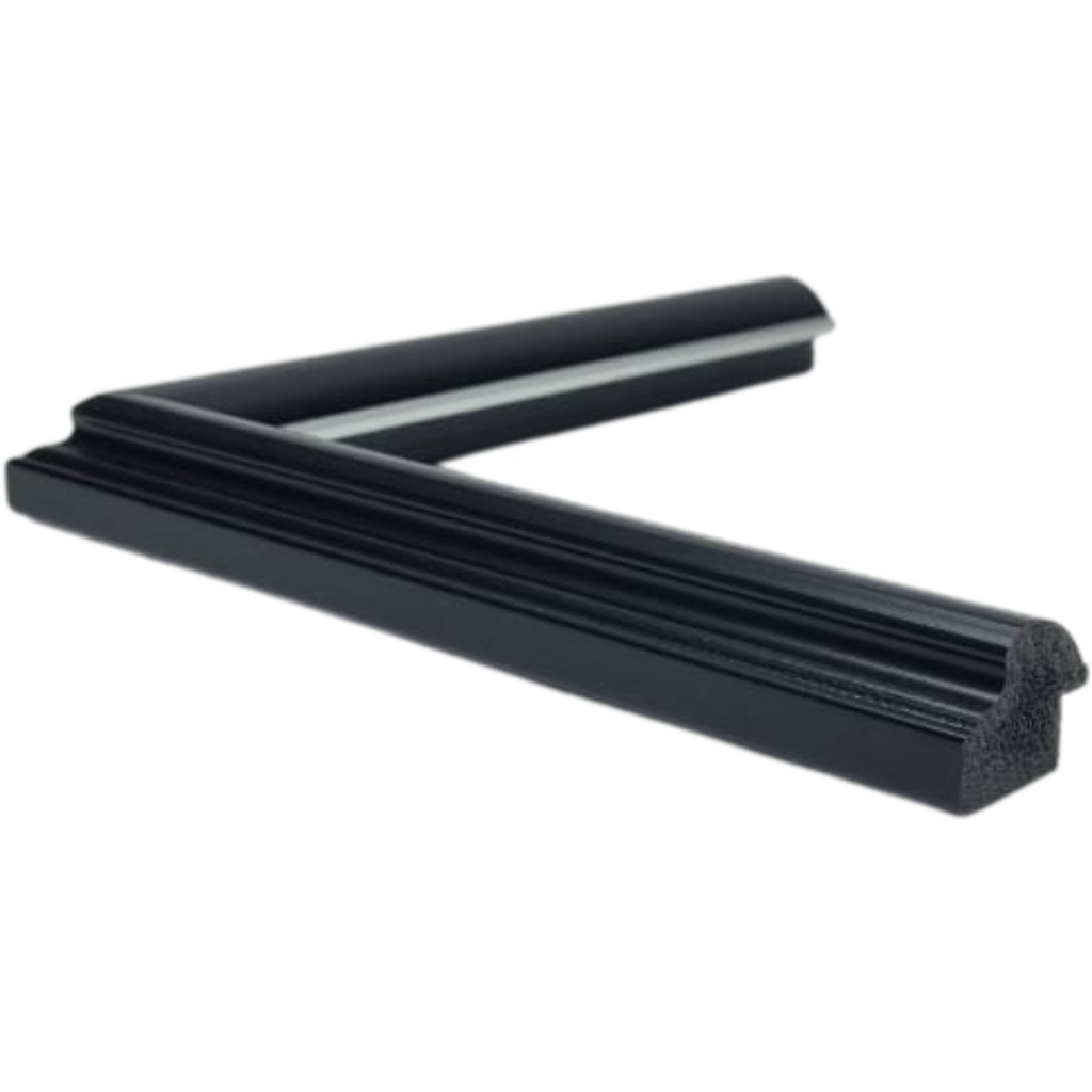 [1166E] PS MOULDING W 28 X H 22 X L 2900MM BLACK & SILVER