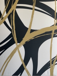 [PXM103] Print On Canvas Abstract Black & Gold 1200X1500mm