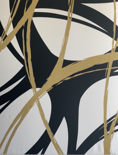 [PXM103] Print On Canvas Abstract Black & Gold 1200X1500mm