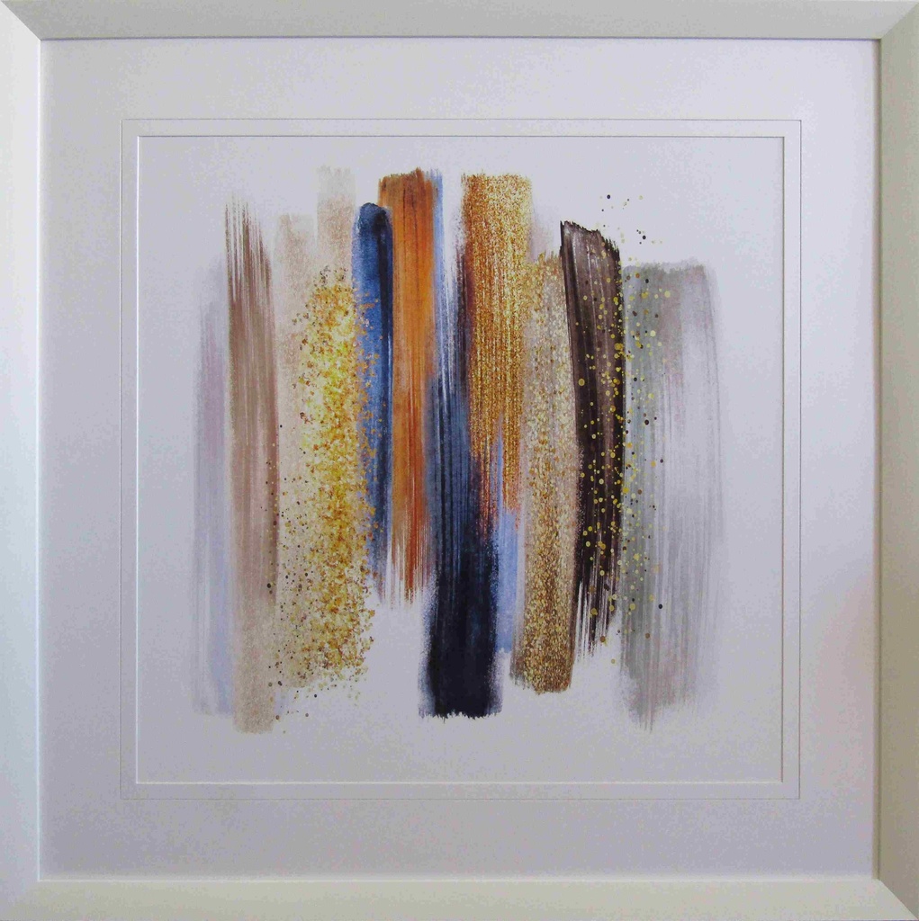[FP283] FRAMED PRINT ABSTRACT WATERCOLOUR BRUSH STROKES II 1065X1065MM
