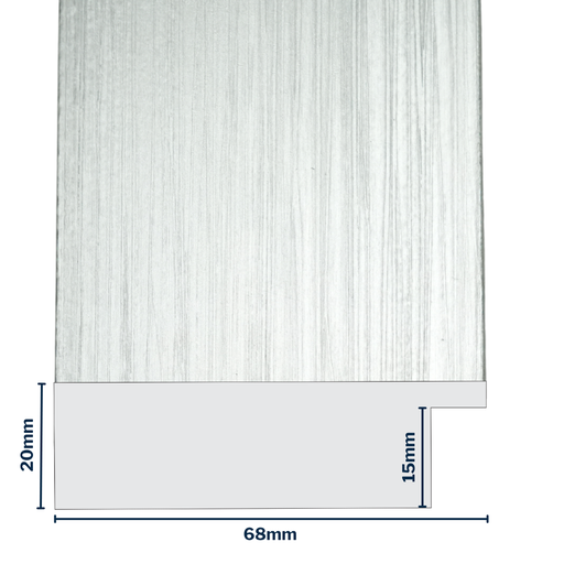 [Q915D] Q-Moulding W 68 X H 20 X L 2900mm Silver