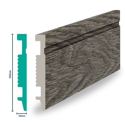 [3022P-S] HDPS Skirting H 103 X W 16 X L 2700mm Grey
