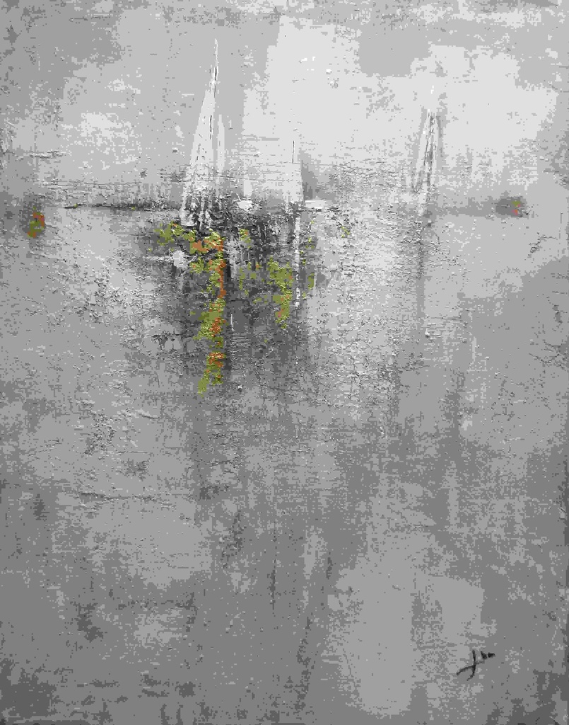 [PXYW688] OIL ON CANVAS ABSTRACT GOLD GREY & WHITE 1200X1500MM