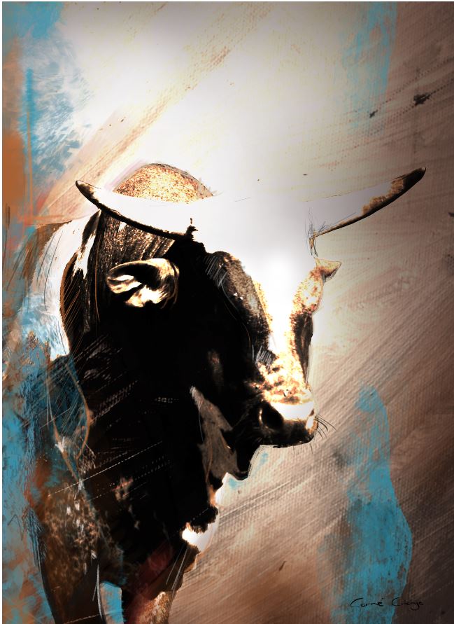 [MF119] PRINT ON CANVAS  COW HEAD 800X1200MM